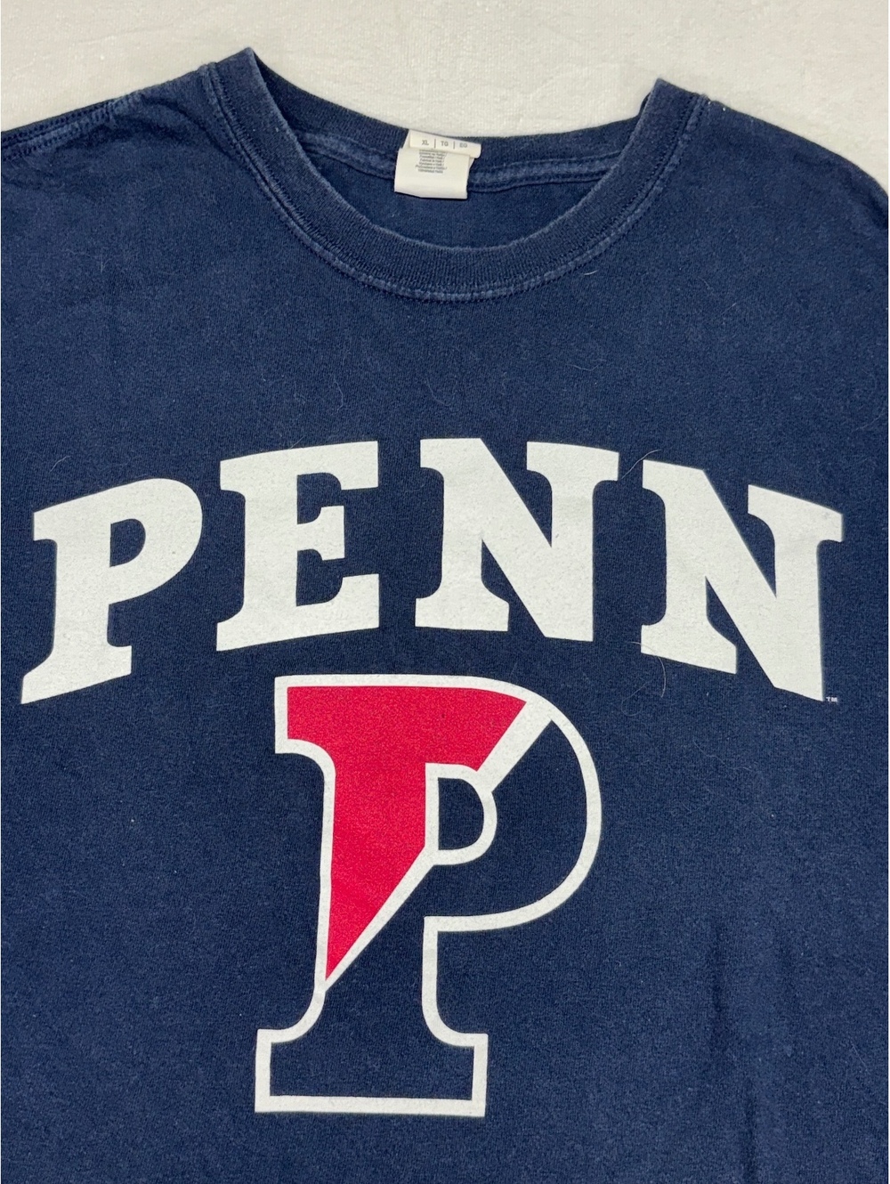 Gildan Penn Navy Short Sleeve T-Shirt with Large P Logo, Men's Casual Tee